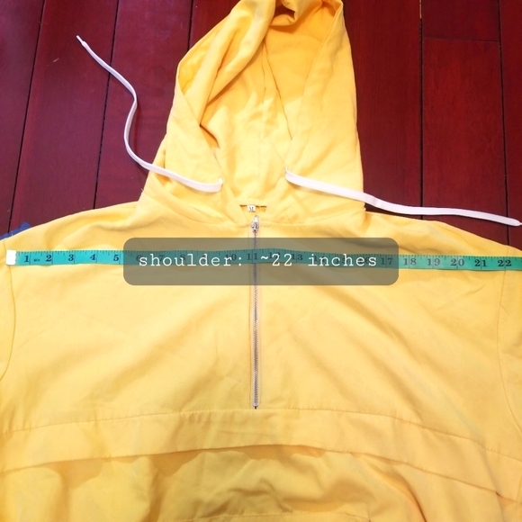 Korean Style Sunshine Yellow Lightweight Hoodie with Neck Zipper - Picture 7 of 8